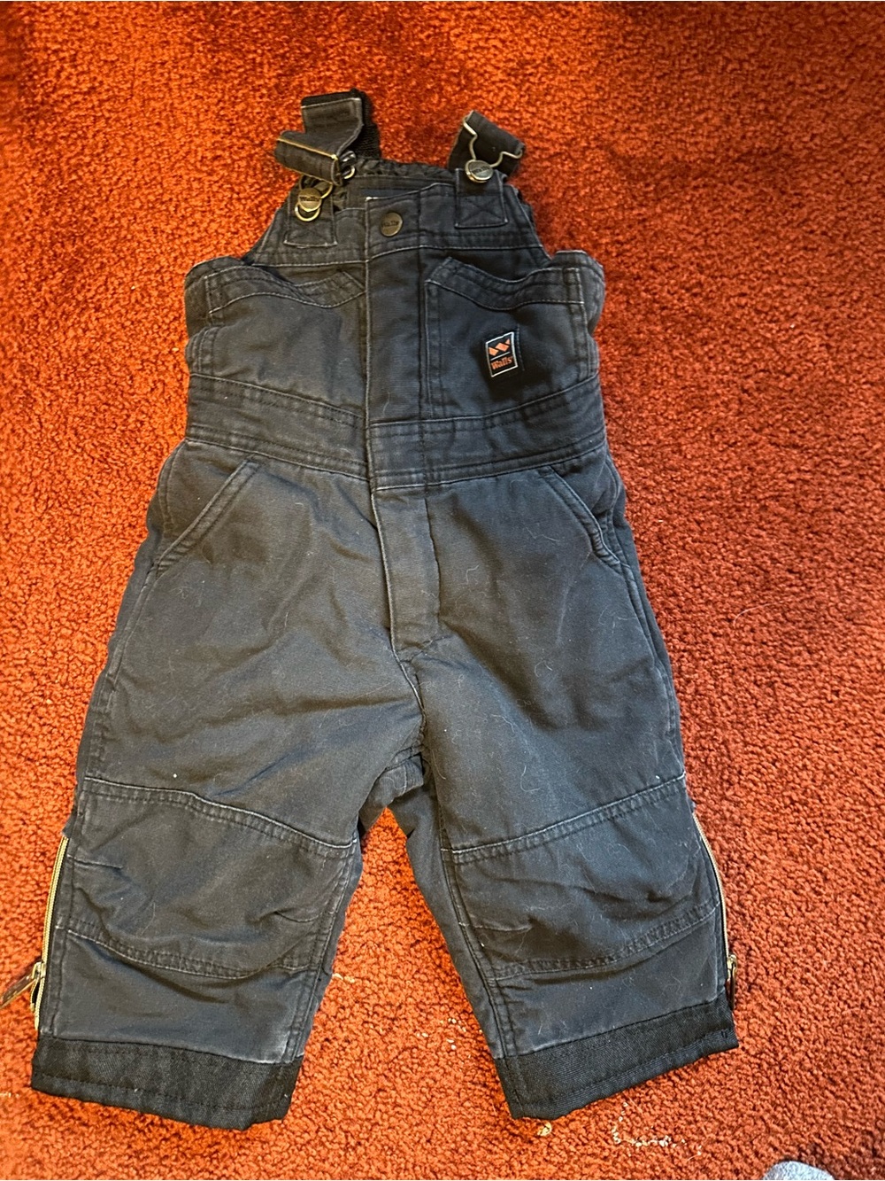 Walls Black Kids snow Overalls with Adjustable Straps